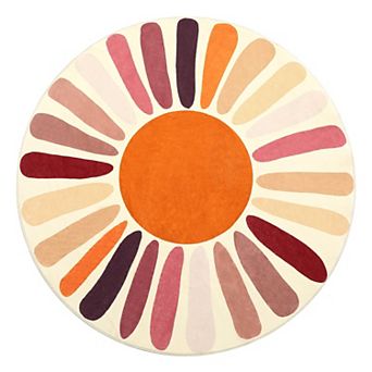 GlowSol Sunshine Area Rug for Kid's Room Machine Washable Non Slip Rug for Bedroom Playroom