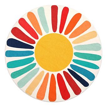 GlowSol Sunshine Area Rug for Kid's Room Machine Washable Non Slip Rug for Bedroom Playroom