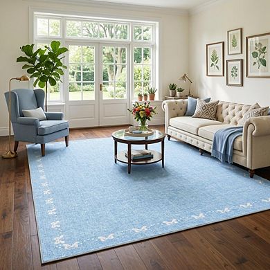 GlowSol Modern Solid Color Area Rug Machine Washable Non Slip Rug for Living Room Bedroom Dining