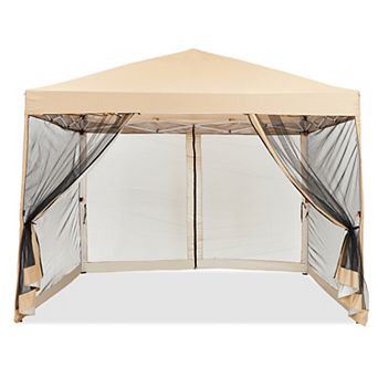 Quick Setup Pop Up Canopy Tent 10x10ft Waterproof Outdoor Gazebo Shelter with Mosquito Netting