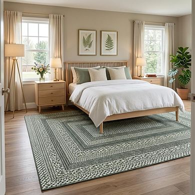 GlowSol Modern Geometric Machine Washable Low Pile Non Slip Area Rug for Bedroom Kitchen Dining Room