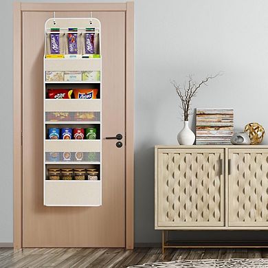 Over Door Hanging Organizer with 4 Large and 3 Small PVC Pockets