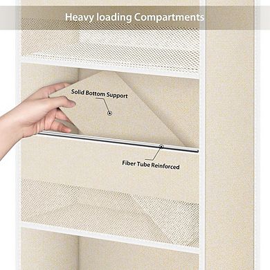 Over Door Hanging Organizer with 4 Large and 3 Small PVC Pockets