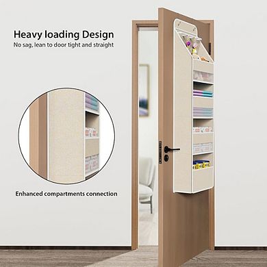 Over Door Hanging Organizer with 4 Large and 3 Small PVC Pockets