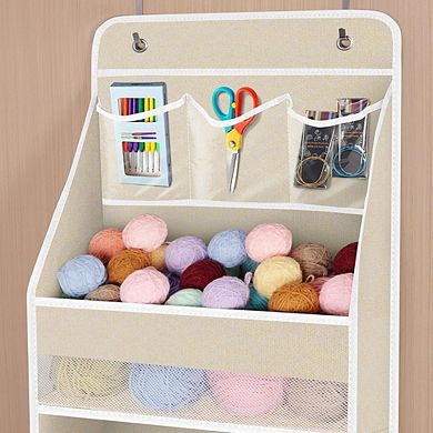 Over Door Hanging Organizer with 4 Large and 3 Small PVC Pockets