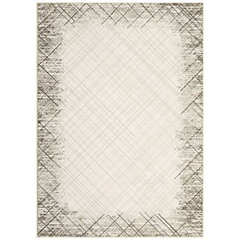 GlowSol Modern Abstract Geometric Area Rug Non Slip Low Pile Carpet for Living Room Bedroom
