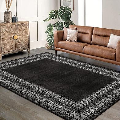 Low Pile Area Rug Modern Simple Pattern Non Slip Wear Resistant
