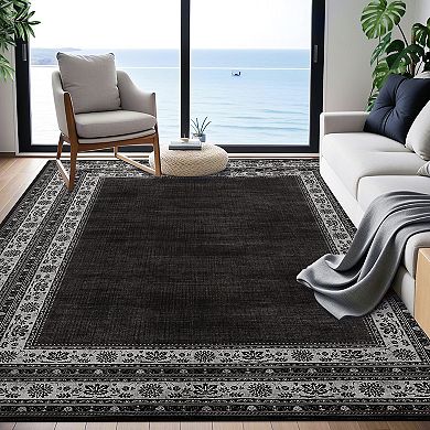 Low Pile Area Rug Modern Simple Pattern Non Slip Wear Resistant