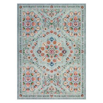 GlowSol Pastoral Floral Print Area Rug for Bedroom Non Slip Machine Washable Rug for Bedroom Kitchen
