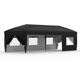 10x30FT Pop Up Canopy with Sidewalls, Outdoor Canopy Tent with SandBag & Carry Bag for Commercial