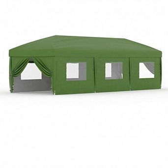 10x30FT Pop Up Canopy with Sidewalls, Outdoor Canopy Tent with SandBag & Carry Bag for Commercial