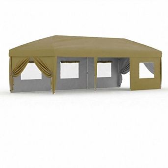 10x30FT Pop Up Canopy with Sidewalls, Outdoor Canopy Tent with SandBag & Carry Bag for Commercial
