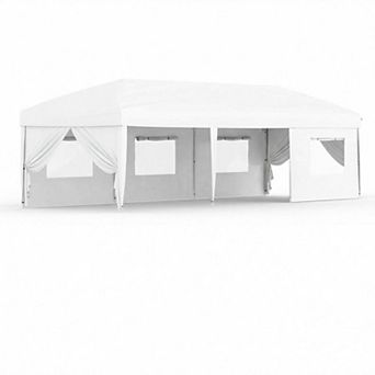 10x30FT Pop Up Canopy with Sidewalls, Outdoor Canopy Tent with SandBag & Carry Bag for Commercial