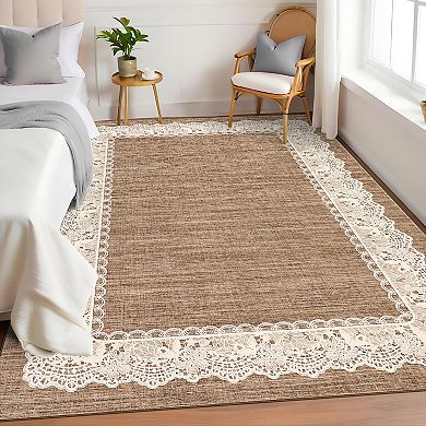 Low Pile Area Rug Non Slip Modern Solid Simple Durable Wear Resistant