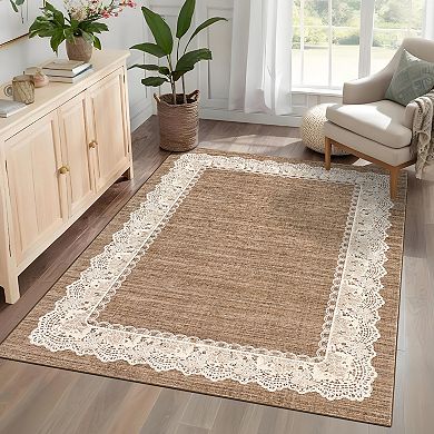 Low Pile Area Rug Non Slip Modern Solid Simple Durable Wear Resistant