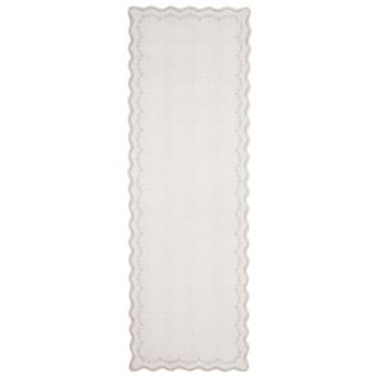 GlowSol Scalloped Area Rug Machine Washable Low Pile Non Slip Rug for Living Room Bedroom Kitchen