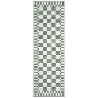 GlowSol Geometric Machine Washable Stain Resistant Low Pile Non Slip Area Rug for Modern Home Decor