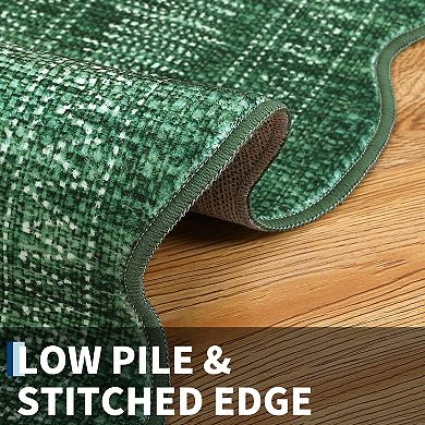 Modern Solid Color Low Pile Area Rug Non Slip Durable for Daily Use