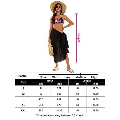 3 Piece Women Swimsuit Halter Bikini Set with Sarong Wrap Cover Up Bathing Suits