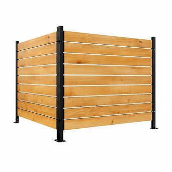 Outdoor Privacy Screen Fence - Cedar 2-Panel Decorative Wood Panels, 49" H x 38" W - for Garden