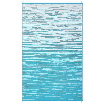 Modern Plastic Straw Woven Reversible Outdoor Rug Waterproof UV Resistant Carpet for RV Patio Picnic