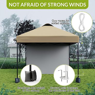 10x10FT Pop Up Canopy Tent Heavy Duty Outdoor Gazebo, Removable Sidewall, Adjustable Height