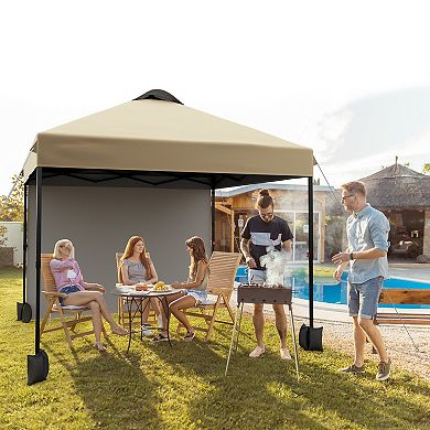 10x10FT Pop Up Canopy Tent Heavy Duty Outdoor Gazebo, Removable Sidewall, Adjustable Height