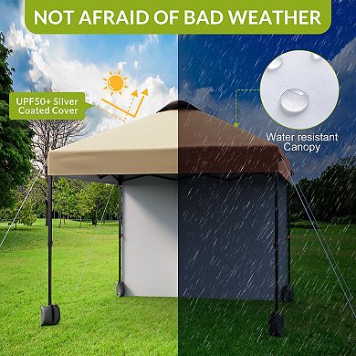 10x10FT Pop Up Canopy Tent Heavy Duty Outdoor Gazebo, Removable Sidewall, Adjustable Height