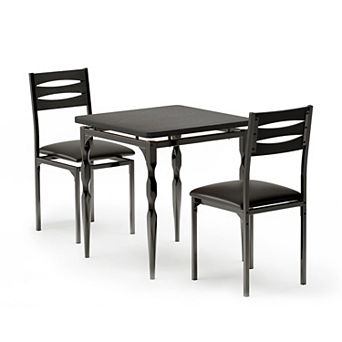 Versatile 3 pc Dining Table Set for 2 Compact Kitchen & Dining Room Furniture for Apartments