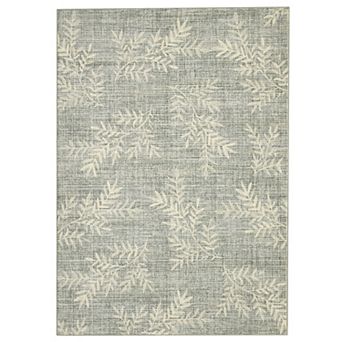 Modern Bamboo Leaves Low Pile Area Rug Non Slip Wear Resistant