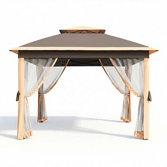 Heavy Duty Pop Up Outdoor Gazebo Tent Double Roof, Mosquito Netting,Sturdy Metal Frame