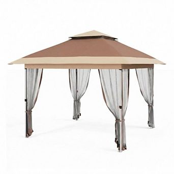 12X12 Ft Instant Pop-Up Gazebo - Modern Waterproof Canopy Tent with Mosquito Netting & Sidewalls
