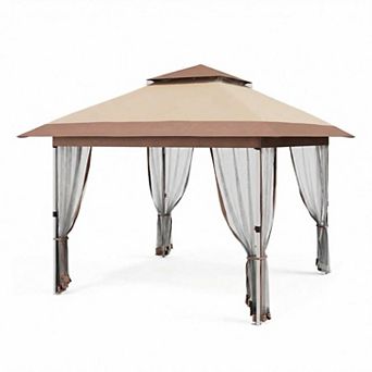 12X12 Ft Instant Pop-Up Gazebo - Modern Waterproof Canopy Tent with Mosquito Netting & Sidewalls