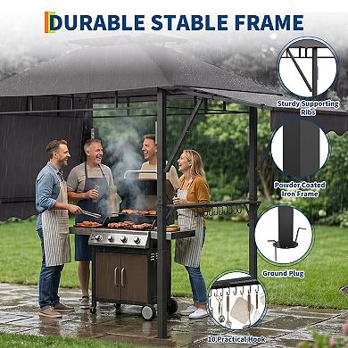 Durable Canopy Shelter for Outdoor Patio Grill Gazebo for Backyard BBQ, Resistant Construction