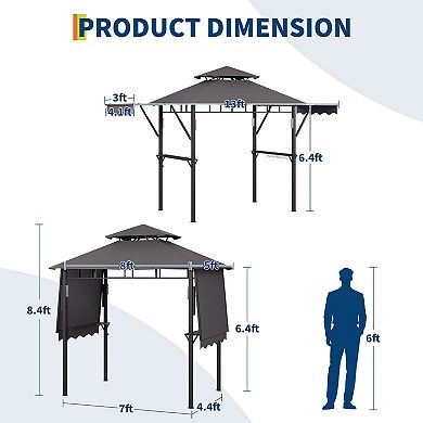 Durable Canopy Shelter for Outdoor Patio Grill Gazebo for Backyard BBQ, Resistant Construction