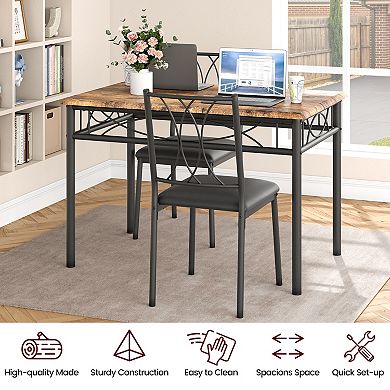 5 Piece Dining Table Set for 4, Modern Small Table and Chairs Set for 4, for Kitchen, Dining Room
