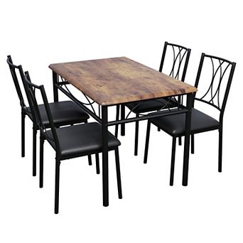 5 pc Dining Table Set for 4, Modern Small Table and Chairs Set for 4, for Kitchen, Dining Room