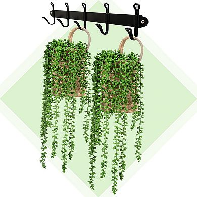 Rope Basket With Pearls Succulents Home Decor