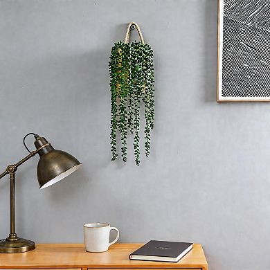 Rope Basket With Pearls Succulents Home Decor