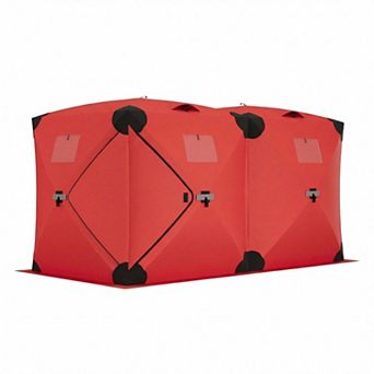 Insulated Pop-Up Ice Fishing Tent for 4-6 People Portable, Weatherproof Shelter with Air Vents