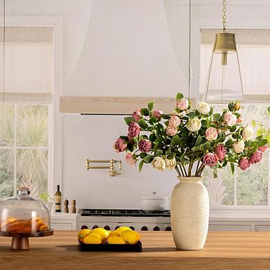 Ceramic Flower Vase, Large Rustic Farmhouse Decorative Pampas Vase