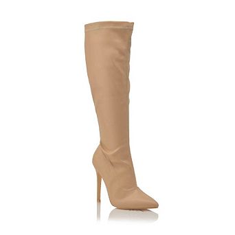 GIOVANNI Sleek Pointed Toe Stiletto Heel Knee High Boots