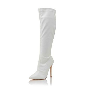 GIOVANNI Sleek Pointed Toe Stiletto Heel Knee High Boots