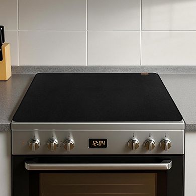 JUANWANG 30"x21" Fireproof Stove Top Cover, Heat Resistant Mat, Black