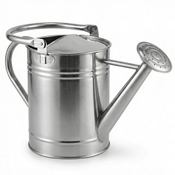 1-Gallon Steel Watering Can with Spout and Removable Sprinkler Head Ideal for Indoors & Outdoors