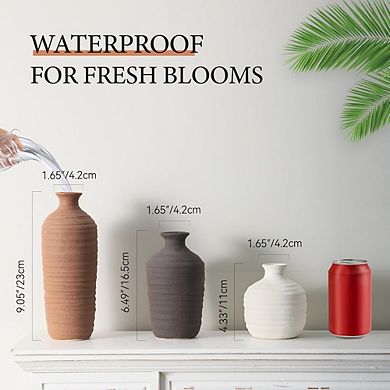 Ceramic Vase Set of 3 Decorative Vases for Pampas Grass, Durable