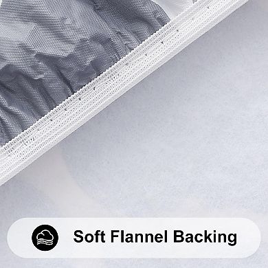 Round Picnic Tablecloth, Waterproof Elastic Fitted Table Covers for45" - 56"Tables, Wipeable Flannel