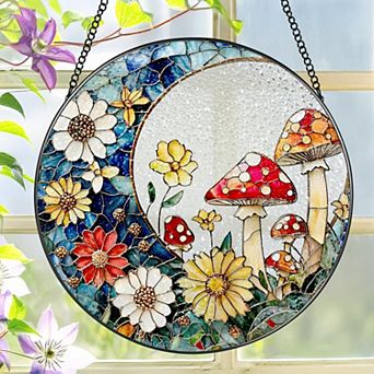 8" Stained Glass Suncatcher Window Hanging Ornament Beach Summer Decor Gift