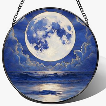 8" Stained Glass Suncatcher Window Hanging Ornament Beach Summer Decor Gift