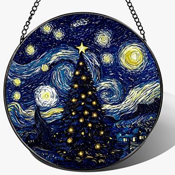 8" Stained Glass Suncatcher Window Hanging Ornament Beach Summer Decor Gift